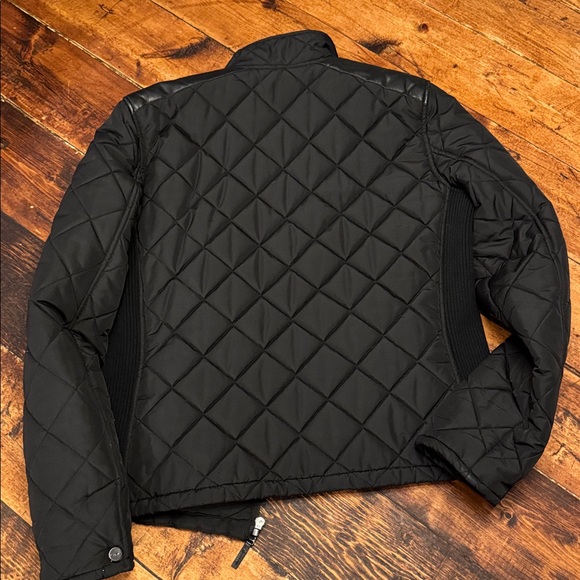 Polo Ralph Lauren Women’s quilted jacket Black with leather detail size PM - Picture 6 of 9